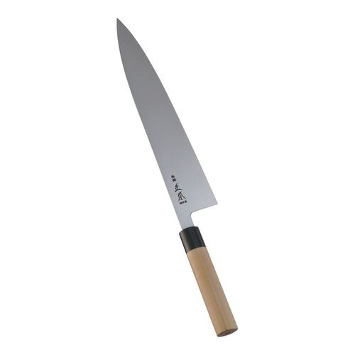 スウェーデン鋼 水牛柄牛刀(両刃) 30cm