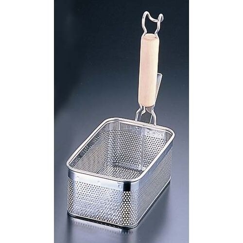 UK18−8木柄パンチング角てぼ 縦型 S