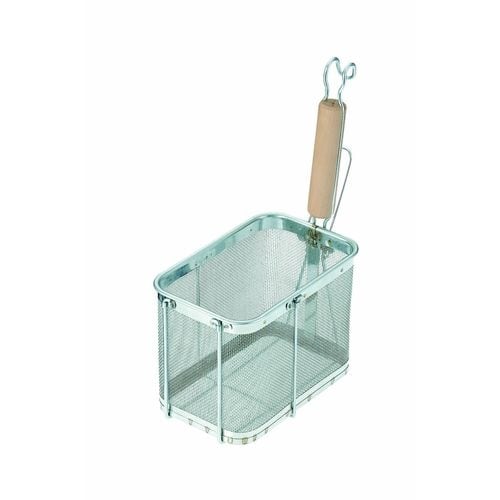 ステンレス 木柄角てぼ 深型 タテ(14メッシュ)