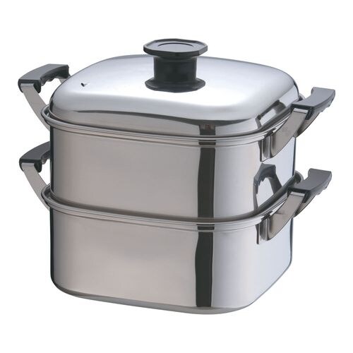 (T)18−8角型蒸器 24cm 2段