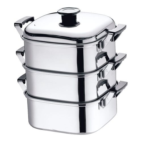 (T)18−8角型蒸器 24cm 3段