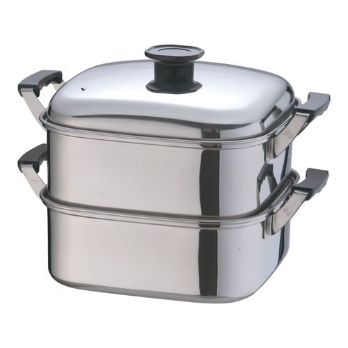 (T)18−8角型蒸器 27cm 2段