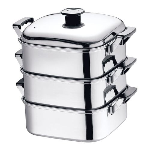 (T)18−8角型蒸器 27cm 3段