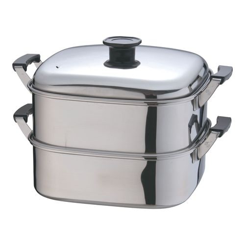 (T)18−8角型蒸器 29cm 2段