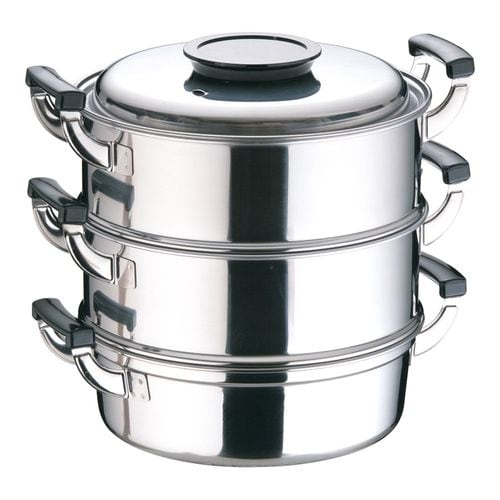 桃印18−0丸型蒸器 27cm 3段