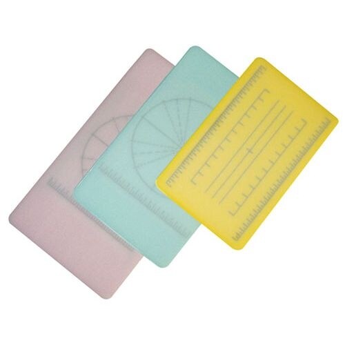 調理用積層式目盛り入りまな板 長方形 M ピンク