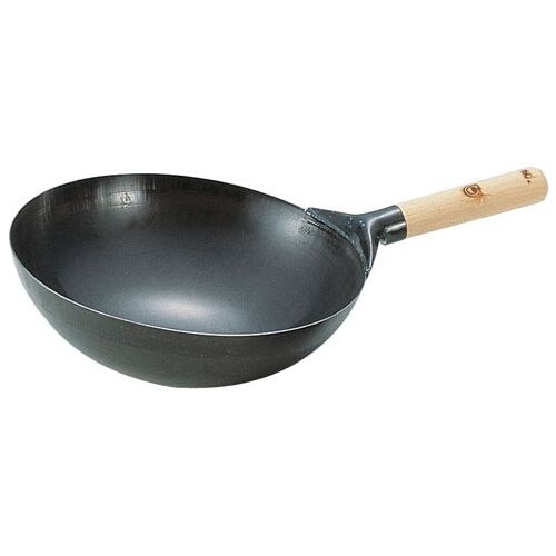 SA鉄プレス木柄北京鍋 33cm