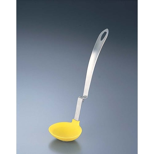 ステンレス柄 シリコン腰掛お玉 イエロー