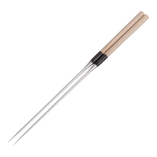 極上白木柄 盛箸(水牛桂柄付) 210mm