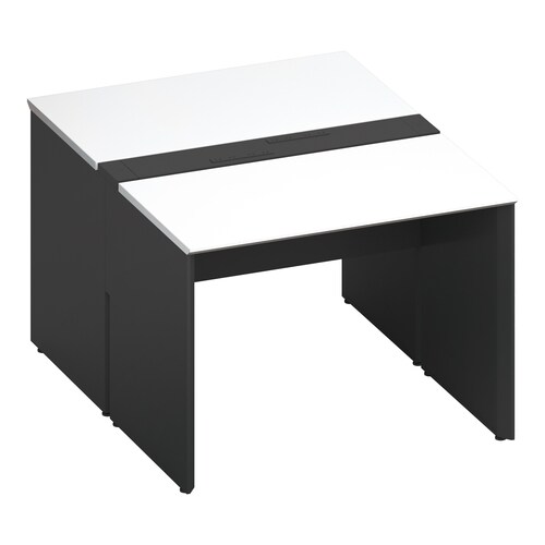 ワークヴィスタ+両面固定式W100D70黒脚W