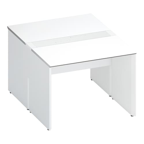 ワークヴィスタ+両面固定式W100D70白脚W