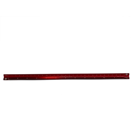 三角スケール スリム アルミ 30cm レッド