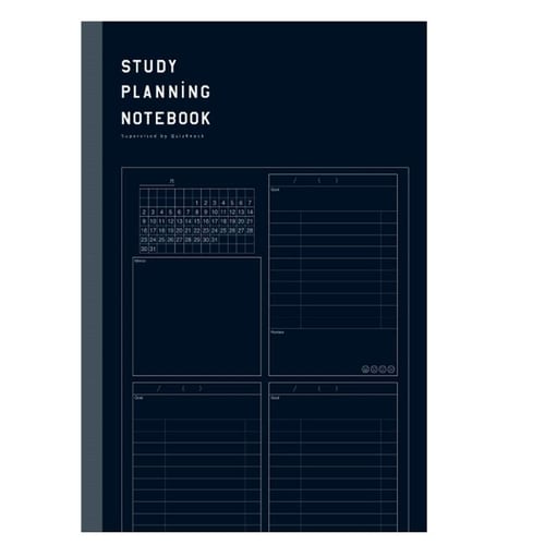 ノート スタディステーショナリー勉強計画B5黒×5