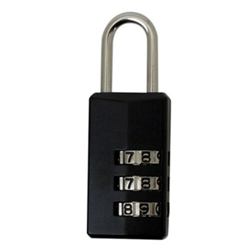 ダイヤル錠 3桁 6cm KG ブラック ×3