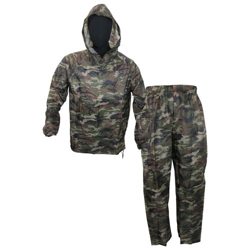迷彩ヤッケ上下組 グリーン M