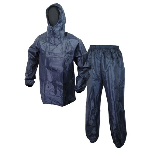 裾ゴム入りお買い得上下組ヤッケ ネイビー LL