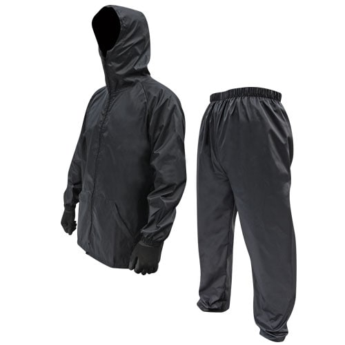 上下組前開きヤッケ ブラック M