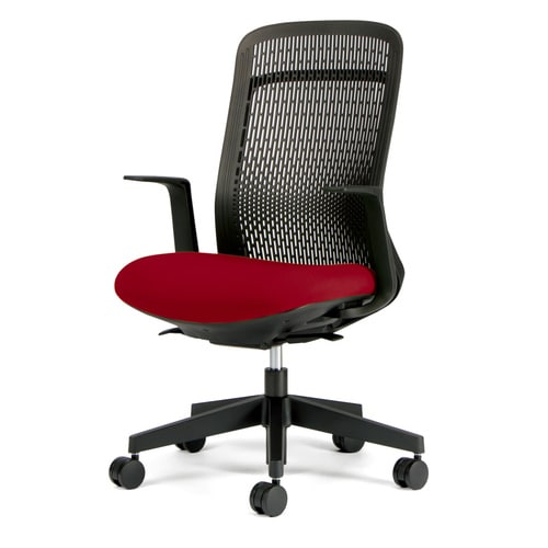 トライ樹脂脚ハイバック黒シェルL肘レッド