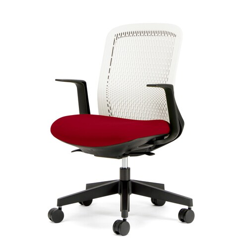 トライ樹脂脚ローバック白シェルL肘レッド