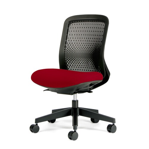 トライ樹脂脚ローバック黒シェル肘無レッド