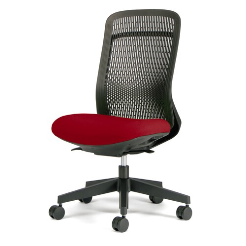 トライ樹脂脚ハイバック黒シェル肘無レッド