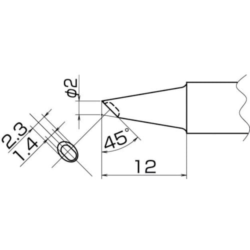 こて先2BC型溝付はんだメッキ1mm