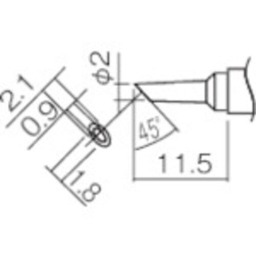 こて先2BC型溝付はんだめっき1mm