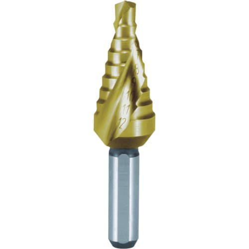 2枚刃スパイラルステップドリル12mm短尺チタン