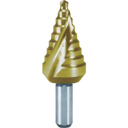 2枚刃スパイラルステップドリル20mm短尺チタン