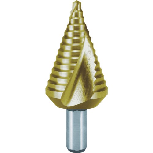 2枚刃スパイラルステップドリル30mm短尺チタン