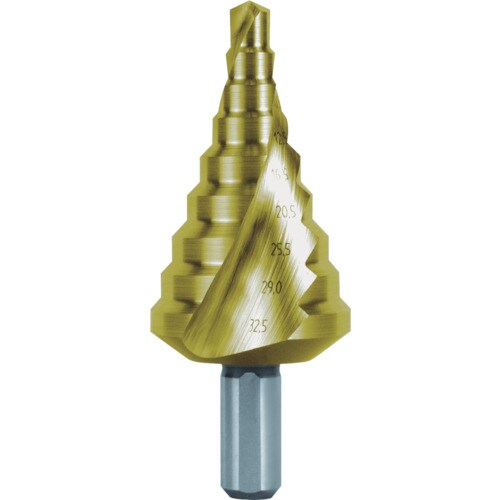 2枚刃スパイラルステップドリル32.5mmチタン