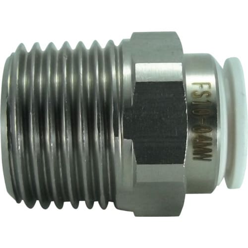 ファイブSUSメイルコネクタ白10mm・R1/2