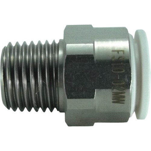 ファイブSUSメイルコネクタ白10mm・R1/4