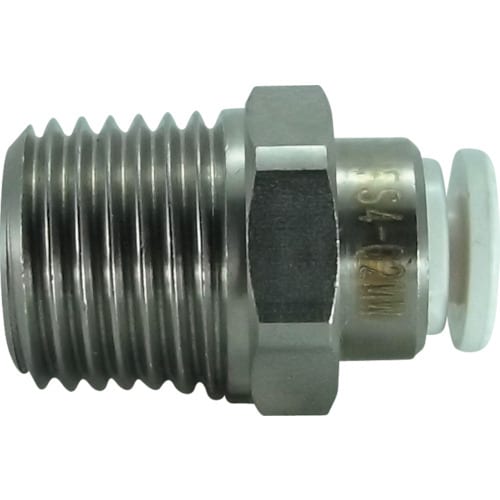 ファイブSUSメイルコネクタ白4mm・R1/4