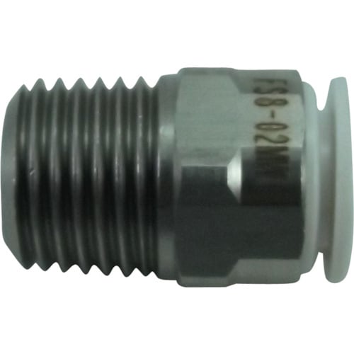 ファイブSUSメイルコネクタ白8mm・R1/4