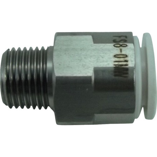 ファイブSUSメイルコネクタ白8mm・R1/8