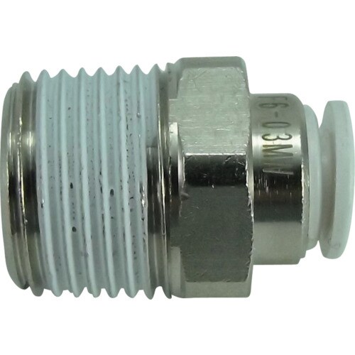 ファイブメイルコネクタW(白)6mm・R3/8