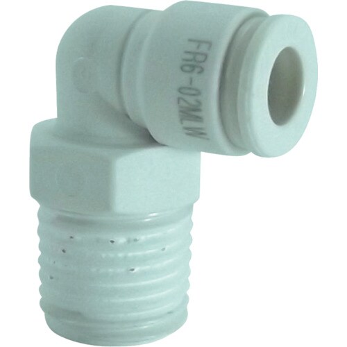 ファイブ樹脂メイルエルボW(白)6mm・R1/4