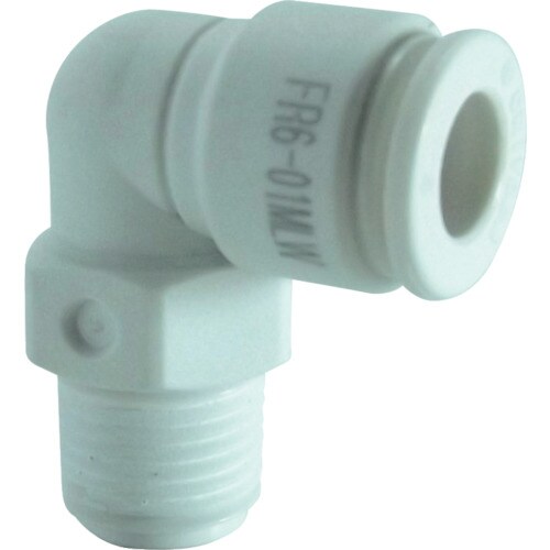 ファイブ樹脂メイルエルボW(白)6mm・R1/8