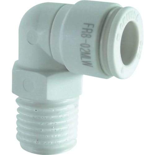 ファイブ樹脂メイルエルボW(白)8mm・R1/4