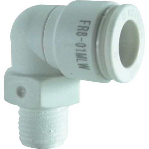 ファイブ樹脂メイルエルボW(白)8mm・R1/8