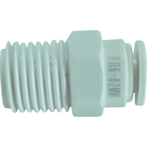 ファイブ樹脂メイルコネクタW(白)6mm・R1/4