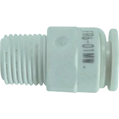 ファイブ樹脂メイルコネクタW(白)6mm・R1/8