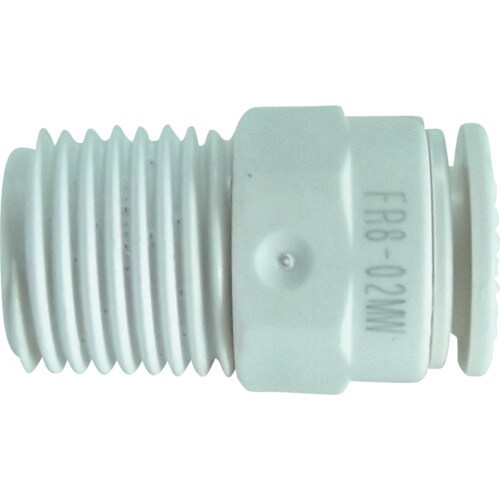 ファイブ樹脂メイルコネクタW(白)8mm・R1/4