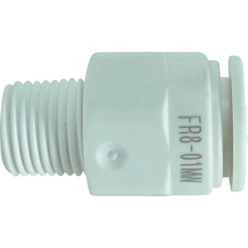 ファイブ樹脂メイルコネクタW(白)8mm・R1/8