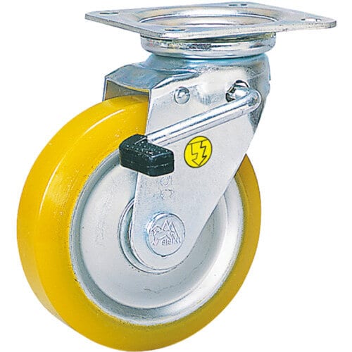 静電気帯電防止キャスター自在ストッパー付130径