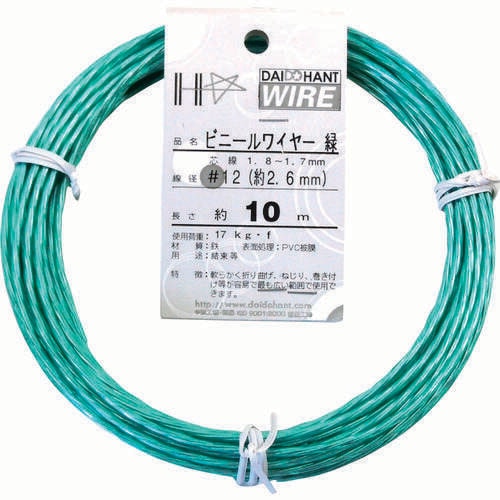 ビニールワイヤー♯12×10m緑