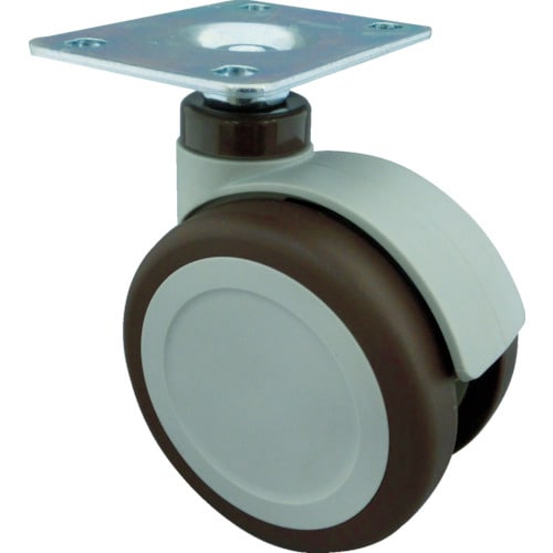 プレート式双輪キャスター124径自在