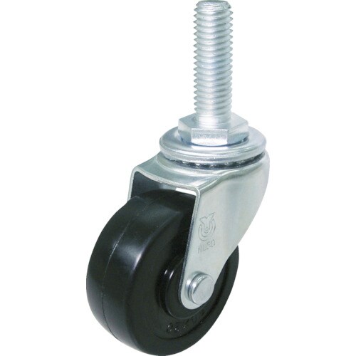 ねじこみキャスター50径自在ゴム車輪M12X35