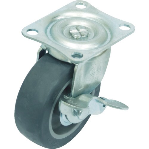 プレート式エラストマーキャスター自在75径S付